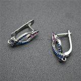 20pc CZ Beads Pave Hook Metal Brass Earrings Hooks Jewelry Findings