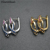 20pc CZ Beads Pave Hook Metal Brass Earrings Hooks Jewelry Findings