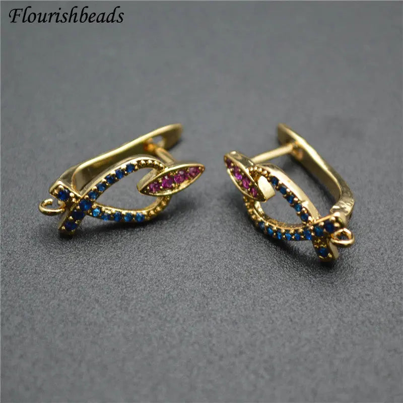 20pc CZ Beads Pave Hook Metal Brass Earrings Hooks Jewelry Findings