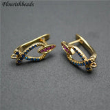 20pc CZ Beads Pave Hook Metal Brass Earrings Hooks Jewelry Findings