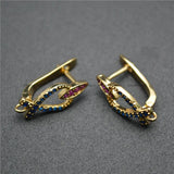 20pc CZ Beads Pave Hook Metal Brass Earrings Hooks Jewelry Findings