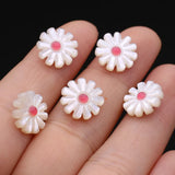 20pc Mother of Pearl Daisy Beads Sea Shell Charms for Jewelry Making