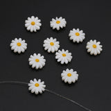 20pc Mother of Pearl Daisy Beads Sea Shell Charms for Jewelry Making