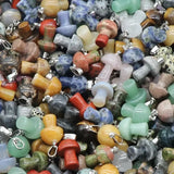 20pc Natural Stone Mushroom Shape Pendants Healing Stones for Jewelry Making