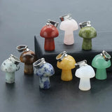 20pc Natural Stone Mushroom Shape Pendants Healing Stones for Jewelry Making