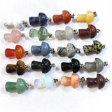 20pc Natural Stone Mushroom Shape Pendants Healing Stones for Jewelry Making