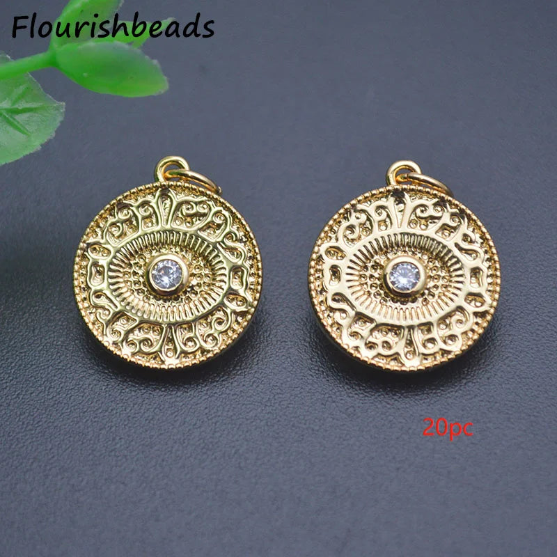 20pc 18k CZ Pave Evil Eye Charms Pendants for Jewelry Making