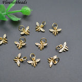 20pc Dragonfly Bracelet Charms Nickel Plated Cz Pave Jewelry Making Supplies
