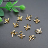 20pc Dragonfly Bracelet Charms Nickel Plated Cz Pave Jewelry Making Supplies