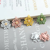 Rubber Paint Five Daisy Flowers Alloy Charm Bracelet Pendant