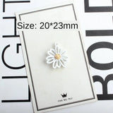 Rubber Paint Five Daisy Flowers Alloy Charm Bracelet Pendant