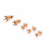 20pc Stainless Steel Prong Setting Stud Earring Blank for 4-7mm Rhinestone
