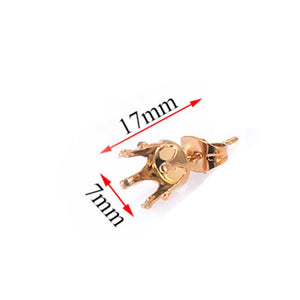 20pc Stainless Steel Prong Setting Stud Earring Blank for 4-7mm Rhinestone