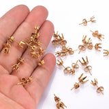 20pc Stainless Steel Prong Setting Stud Earring Blank for 4-7mm Rhinestone