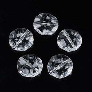 20pc Clear Acrylic Flat Round Beads 25x6.5mm Hole 1.8mm