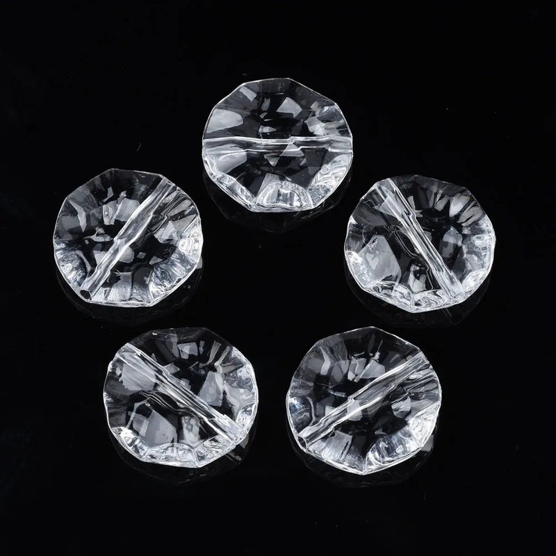 20pc Clear Acrylic Flat Round Beads 25x6.5mm Hole 1.8mm