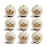20pc 20mm Natural Wood Beads Smiling Face Heart Crown Star Baby Teether