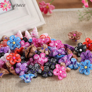 20pc 23mm Polymer Clay Flowers Beads Vintage Earrings Necklace Ornament