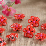 20pc 23mm Polymer Clay Flowers Beads Vintage Earrings Necklace Ornament