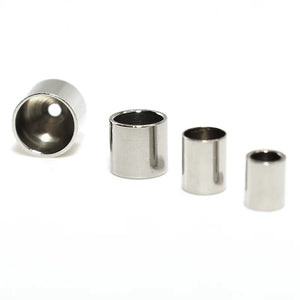 20pc Stainless Steel Column End Caps 3-8mm Hole Bead DIY Leather Cord Jewelry