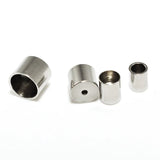 20pc Stainless Steel Column End Caps 3-8mm Hole Bead DIY Leather Cord Jewelry