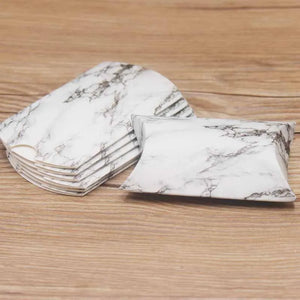 Marble Background Pillow Box DIY Thank You Jewelry Wedding Party