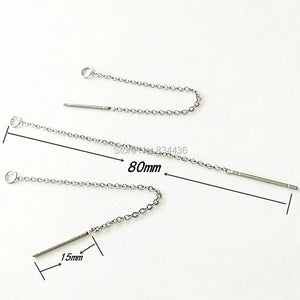 20pcs 1.2mm Stainless Steel Tassel Earring Chains DIY Jewelry Making