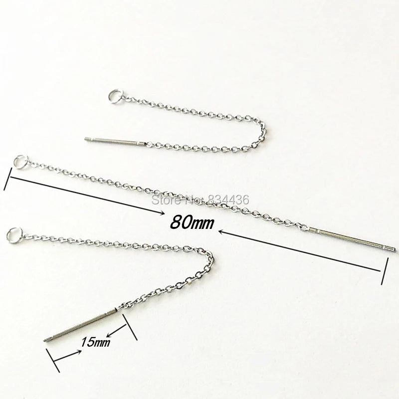 20pcs 1.2mm Stainless Steel Tassel Earring Chains DIY Jewelry Making