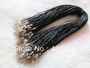 20pcs 1.5mm Wax Cotton Necklace Cord with Clasp and Extender Chain