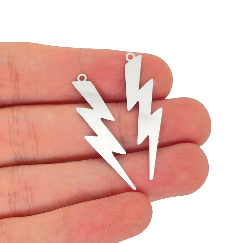 20pcs 10*37mm Lightning Charms Colorful DIY Accessories Metal C9509
