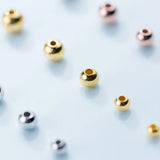 20pcs 925 Sterling Silver Round Ball Beads 2-6mm Spacer DIY Jewelry Making