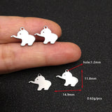 20pcs Stainless Steel Elephant Charm for Jewelry Making DIY
