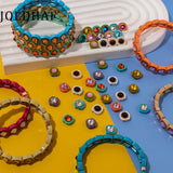20pcs 10MM Enamel Beads Colorful Crystal Bangle Bracelets