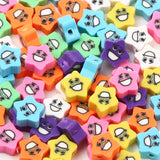 20pcs 10mm Star & Heart Shape Polymer Clay Beads for DIY Bracelet Necklace