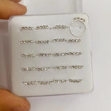 20pcs 10mm Copper Crystal Nose Rings Silver Plated Nose Hoops Body Jewelry Women