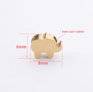 20pcs 10mm Elephant Pattern Stainless Steel Spacer Beads for DIY Necklace
