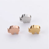 20pcs 10mm Elephant Pattern Stainless Steel Spacer Beads for DIY Necklace