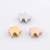20pcs 10mm Elephant Pattern Stainless Steel Spacer Beads for DIY Necklace