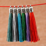 Silk Tassel Brush Metal Caps Earrings Tassel Charms Pendant DIY Jewelry