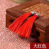 Silk Tassel Brush Metal Caps Earrings Tassel Charms Pendant DIY Jewelry