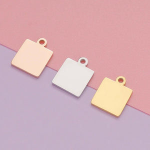 20pcs Stainless Steel Blank Tags Charm For Engraving DIY Jewelry Making