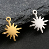 20pcs Stainless Steel Star Charms for Earrings Bracelet Making Accessories