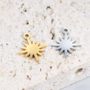 20pcs Stainless Steel Star Charms for Earrings Bracelet Making Accessories