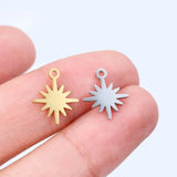 20pcs Stainless Steel Star Charms for Earrings Bracelet Making Accessories