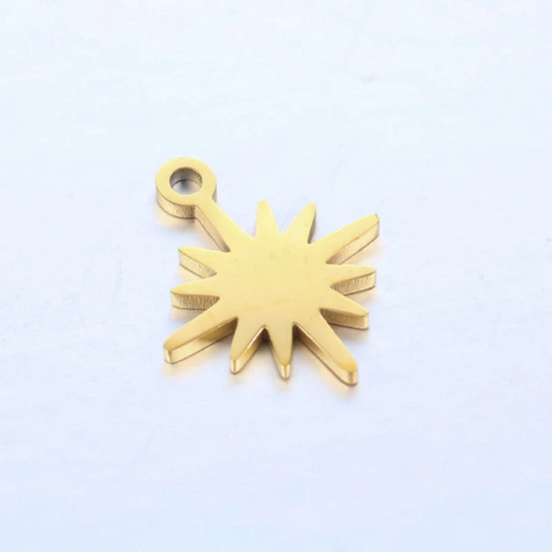 20pcs Stainless Steel Star Charms for Earrings Bracelet Making Accessories