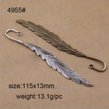 20pcs Feather Shape Metal Alloy Bookmark