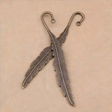 20pcs Feather Shape Metal Alloy Bookmark