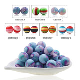 20pcs Glow In The Dark Rainbow Silicone Teething Beads for Jewelry Making