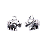 20pcs Flower Elephant Charms for Jewelry Making Antique Silver Bronze Plated