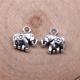 20pcs Flower Elephant Charms for Jewelry Making Antique Silver Bronze Plated